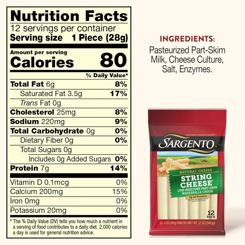 Sargento Natural String Cheese Snacks, 12-Count